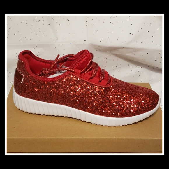 🎉❤Cherry Red Glitter Sneakers❤🎉 - Picture 10 of 12